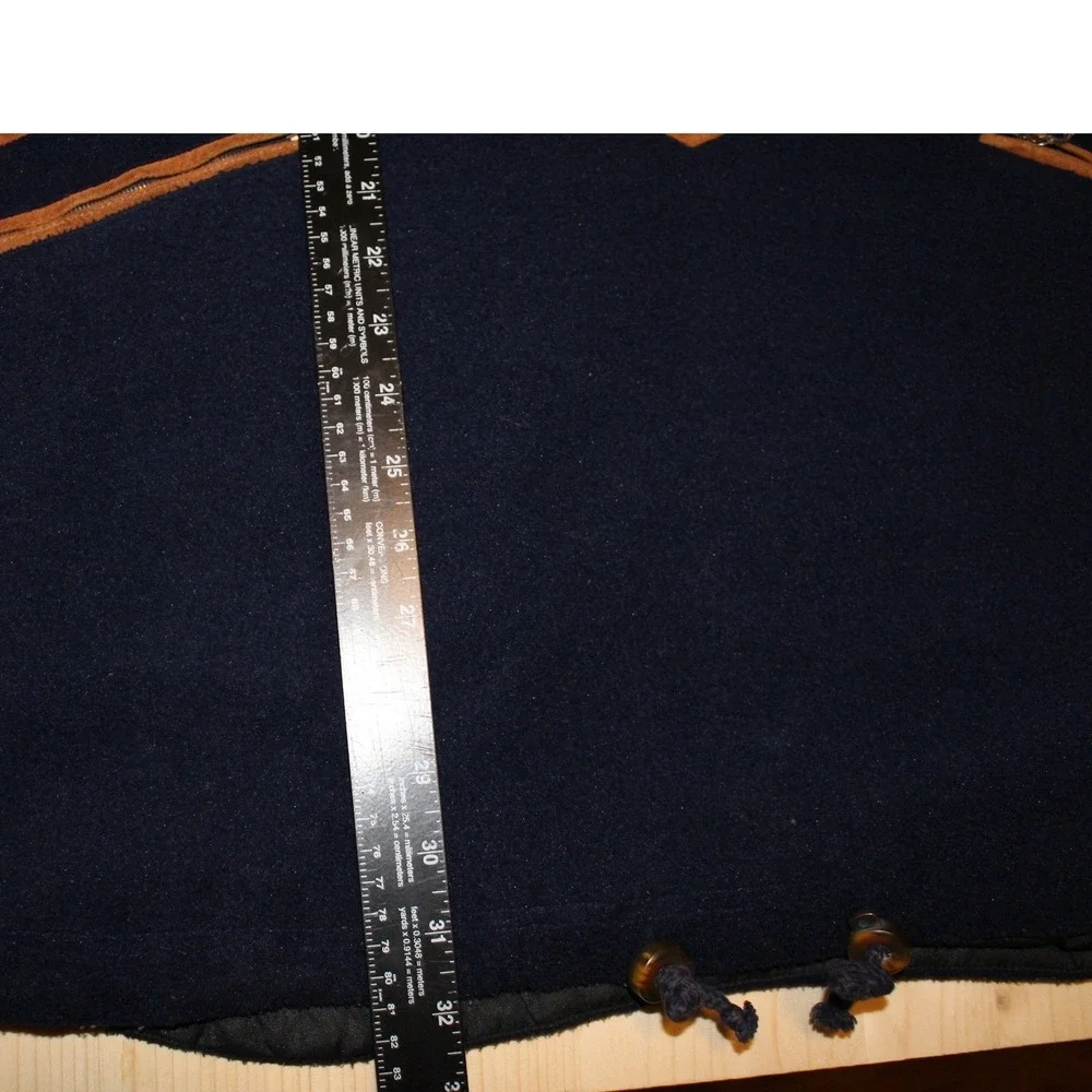 Bogner Jacket Mens XL Brown Navy Blue Fleece 1/4 Zip Western Southwestern VTG